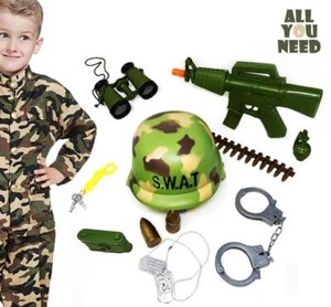 Kinder Spielzeug Armee Swat Polizei Kleid Rolle Spiel Set Wild Kamera Bombe Gewehr Indoor Outdoor - Bild 1 von 9