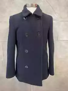 J.Crew Men's Bayswater Peacoat Dark Blue Double Breasted Size S Small - Picture 1 of 7