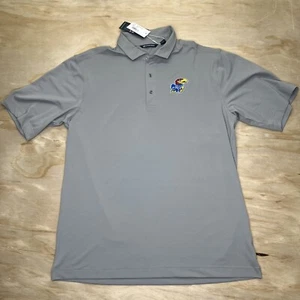 NEW LG Tall Kansas Jayhawks Cutter Buck Prospect Eco Textured Polo Shirt - Picture 1 of 12