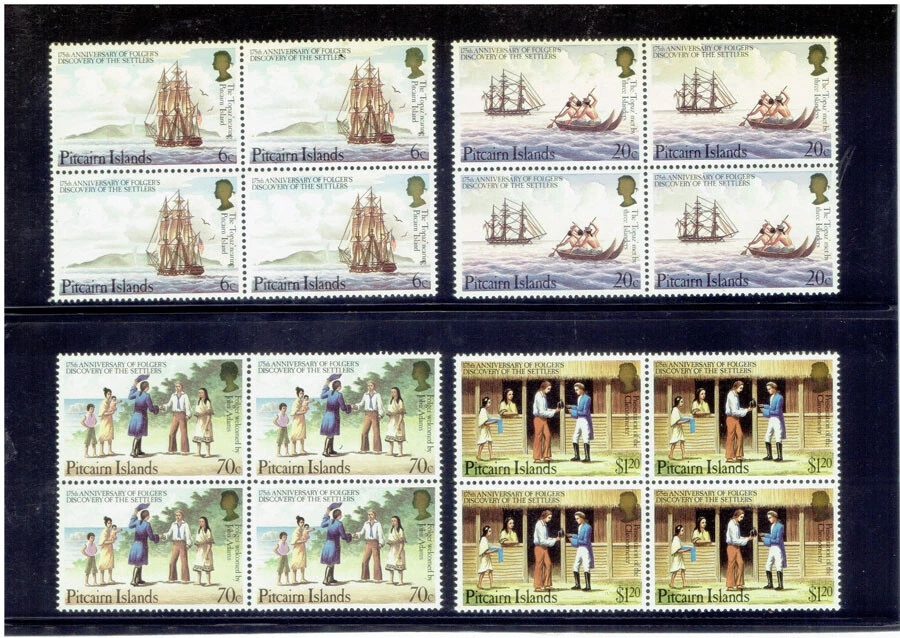 PITCAIRN ISLANDS 1983 Captain Folger (Block of 4) CV $10.20 - Image 1 of 1