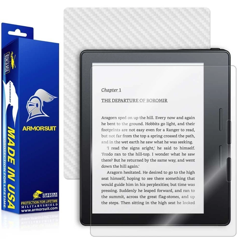 ArmorSuit Amazon Kindle Oasis Screen Protector + White Carbon Fiber Made in USA - Image 1 of 4