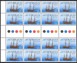 Bloque de canaleta Australia Day 27c 1983 como nuevo nunca bisagras, limpio y fresco - Imagen 1 de 1