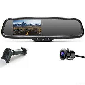 4.3" Car Rear View Mirror Monitor OME No1+Flush Mount Backup Camera For Lincoln