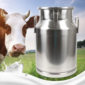 Wine Pail Bucket Water Jug Liquid Storage 30L 8 Gallon Stainless Steel Milk Can - Picture 1 of 12