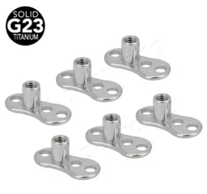 6pcs. 14G ASTM F-136 Titanium 3 Holes Dermal Anchor Base - Picture 1 of 2