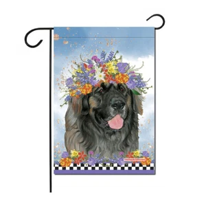 Leonberger Crown Floral Garden Flag Double Sided 12 x 17 in. - Picture 1 of 1