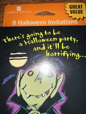 4 Vintage Set of 8 Halloween Party Invitation Cards & Envelope NIP Gibson By - Image 1 of 4