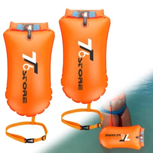 2x Boya de Natación TPU Naranja 15L - Correa de Cintura Ajustable y Flotador de Agua Abierta Duradero - Imagen 1 de 10
