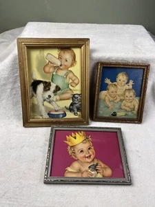 Juego de 3 impresiones enmarcadas Charlotte Becker de colección - Three's a Crowd - Guardería para bebés - Imagen 1 de 13