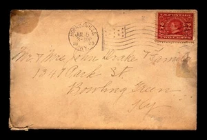 1909 Hopkinsville KY Flag Machine CDS / Bowling Green Flag Back - L26389 - Picture 1 of 2