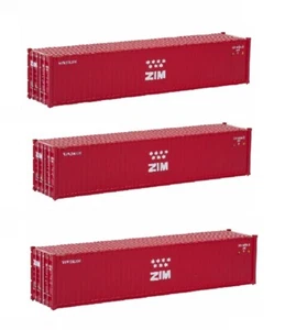 ZIM HO Scale 1:87 40ft Hi-Cube Shipping Container 3 Pack - Picture 1 of 2