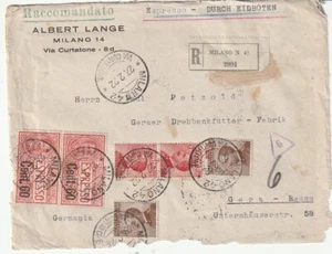 ITALIE PLI PHILATELIQUE MILAN/GERA 27.2.1922 ETAT CORRECT - Foto 1 di 1