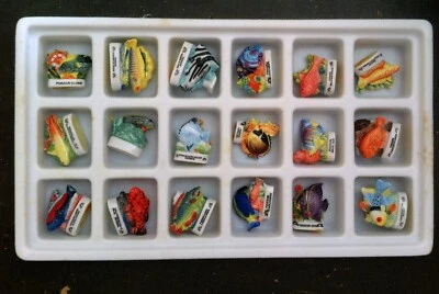 Coffret 18 fèves - Éditions Atlas - Poissons tropicaux - Brillant - Photo 1/2