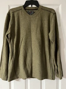 Side Out V-Neck Sweater Green Men’s Acrylic Long Sleeves Size Small - Picture 1 of 7