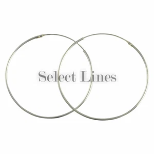 Pendientes de aro redondos de plata esterlina de 1,2 mm x 45 mm 0,925 joyería - Imagen 1 de 2