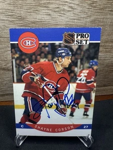1990 Pro Set 148 Shayne Corson Montreal Canadiens In-Person ON-CARD AUTO - Picture 1 of 2