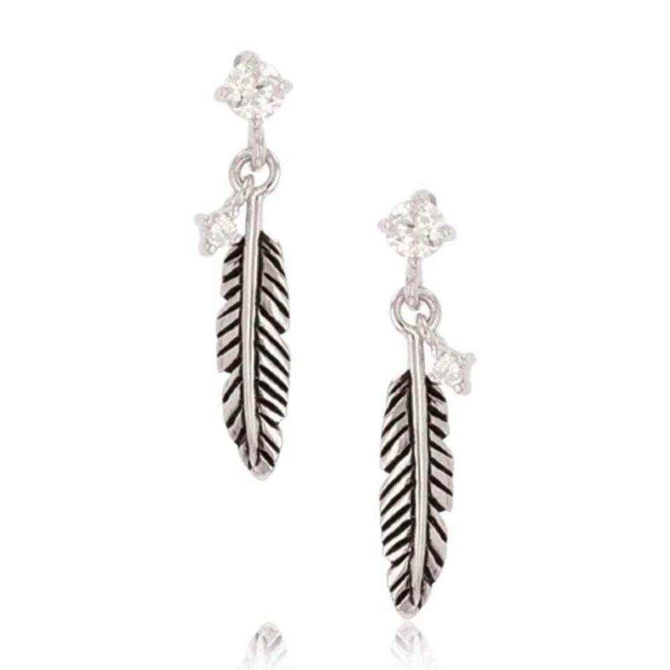 Er4526 Montana Silversmiths Feather Whispers Earrings