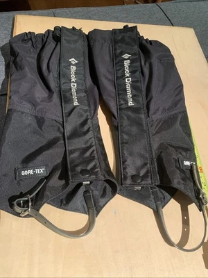 "Cubiertas para botas de nieve Black Diamond 15"" polainas negras Goretex pequeñas montañismo" Foto 1 de 4