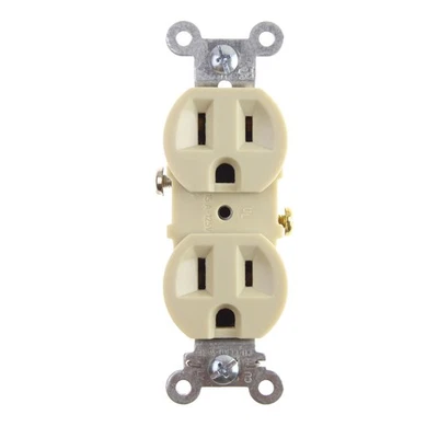 PASS & SEYMOUR LEGRAND 3232-SI DUPLEX RECEPTACLE, 15A 125V, IVORY (10 PACK) - Image 1 of 4