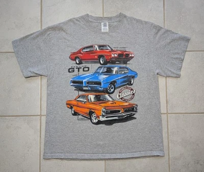 Camiseta gris grande manga corta Pontiac Classic Muscle Cars GTO años 60 y 70 para hombre Foto 1 de 4