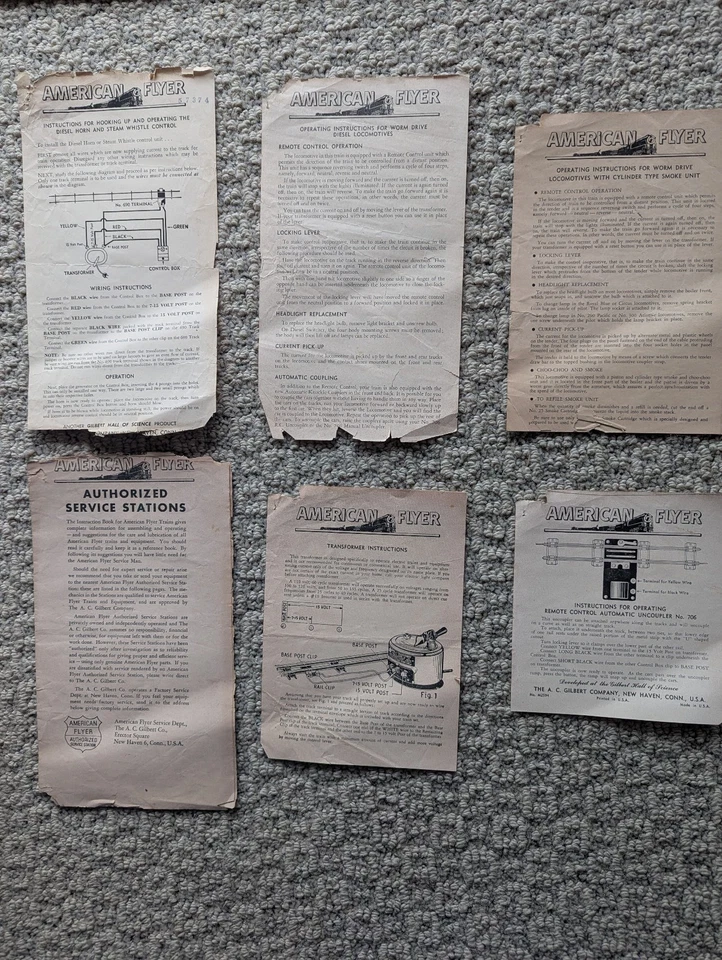 American Flyer Instrucciones, Lote Original de 5 Foto 1 de 1