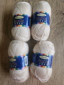 herrschners afghan yarn, 4 skeins #0025 cream, 100% acrylic Lot Of 4 New - Picture 1 of 4