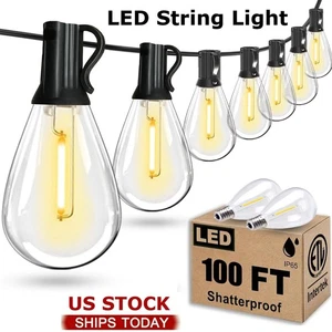 Cadena de luces LED para exteriores, cadena de luces LED para bistró con bombilla irrompible ST38 - Imagen 1 de 32