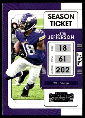 2021 Contenders Season Ticket Justin Jefferson #63 - Image 1 of 2