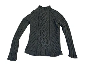 Suéter GAP Y2K Tejido con Cable Para Mujer Pequeño Grueso Acanalado Tejido Gris Pullover - Imagen 1 de 5