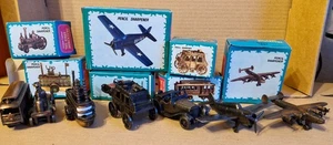 Diecast Antique Finished Pencil Sharpener Lot 7 Tram Car Stagecoach Planes Boat - Picture 1 of 9
