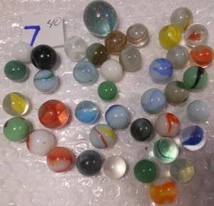 40 Vintage Marbles lot Mix Random Assortment Unsearched (Played With) 211 grams - Picture 1 of 9