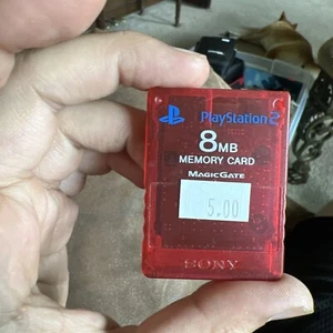 Crimson Red 8 Mb Memory Card Sony Playstation 2 ps2 Official - Picture 1 of 2