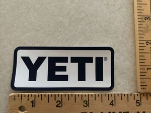 Authentic YETI Sticker/Decal White And Navy 4” X 1 3/4” - Picture 1 of 1