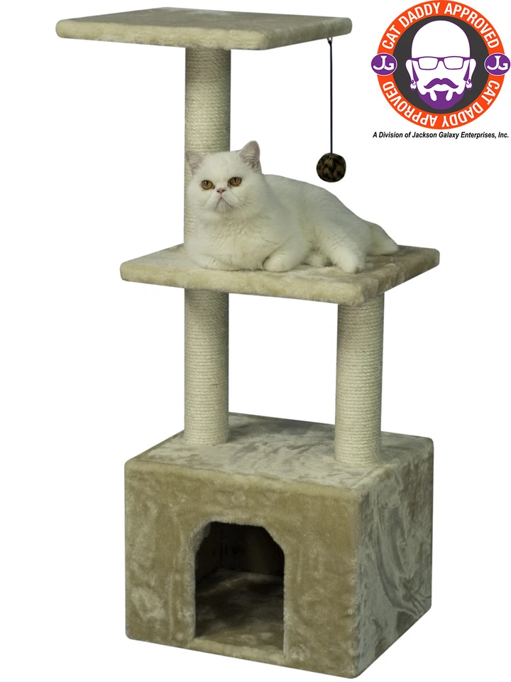 39" High Armarkat Cat Tree Pet Furniture Ivory A3902