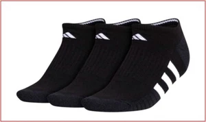 3 Pairs - Adidas Compression CUSHIONED AeroReady Socks - Wicks - NO SHOW - BLACK - Picture 1 of 8