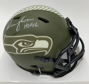 WARREN MOON signed/auto'd SEATTLE SEAHAWKS SALUTE TO SERVICE Mini Helmet - BAS - Picture 1 of 8