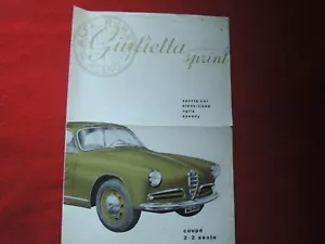 ALFA ROMEO Used Original GIULIETTA SPRINT Coupe SALES BROCHURE dated 1956 - Foto 1 di 18