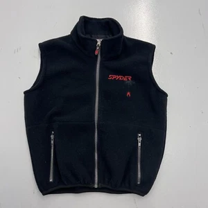 Spyder Active Sports Full Zip Up Fleece Black Vest Jacket Youth Kids US Size 16 - Picture 1 of 12