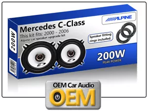 Mercedes C-Class Rear Door speakers Alpine car speaker kit with Adapter Pods - Picture 1 of 2