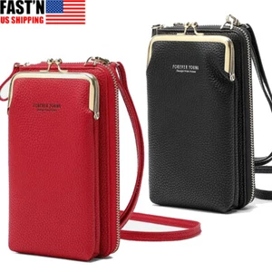 Women Leather Cell Phone Purse Crossbody Handbag Wallet Case Small Shoulder Bag - Picture 1 of 20