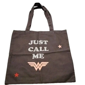 Wonder Woman JUST CALL ME Bag Day Off By Junk Food Gray Tote Bag - Picture 1 of 5