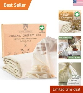 Ultrafine Organic Cotton Cheesecloth for Straining - 18 Sq.Ft. Eco-Friendly - Picture 1 of 9