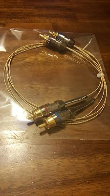 ELF Custom Cables Super Helix Gold 24K GPOCC 99.9999% copper interconnects 1M - Image 1 of 3