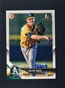 2018 Bowman Draft Base #BD-92 Calvin Coker - Oakland Athletics