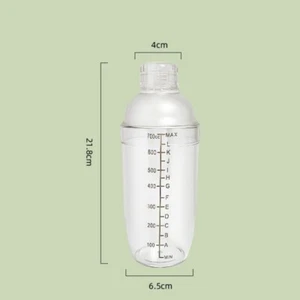 700ml Plastic Cocktail Shaker Cup Scale Wine Beverage Mixer Drink Tools - Picture 1 of 6