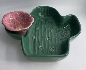 Vintage Treasure Craft USA Cactus Flower Chip/Dip Set - Picture 1 of 12