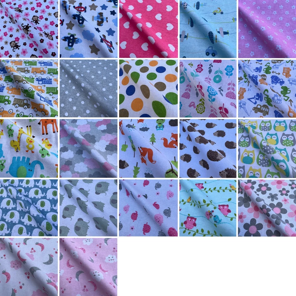 Extra Wide 60" Brushed Winceyette Printed Cotton Soft Fleece Flannelette Fabric - Image 1 of 1