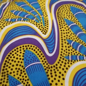  Fabric African Ankara Printed Polyester Knit Jersey Spandex 58" - Picture 1 of 6