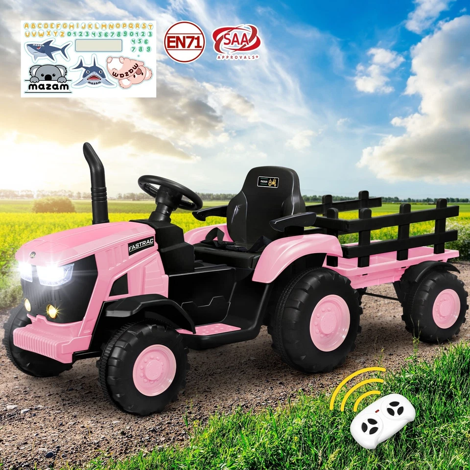 Mazam XL SIZE Kids Ride On Car Tractor 12V Remote Control Electric Gift Toy Pink - image 1 of 4