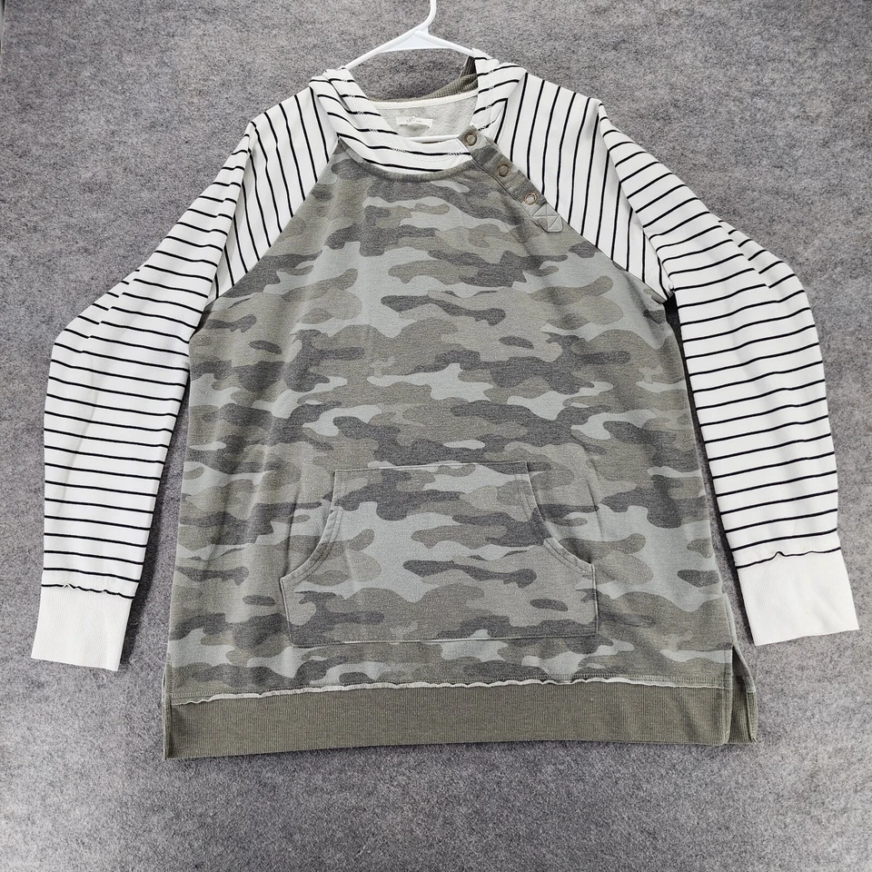 Maurices Hoodie Womens XXL Long Sleeve Green Camo Thumbholes — 第 1/4 张图片